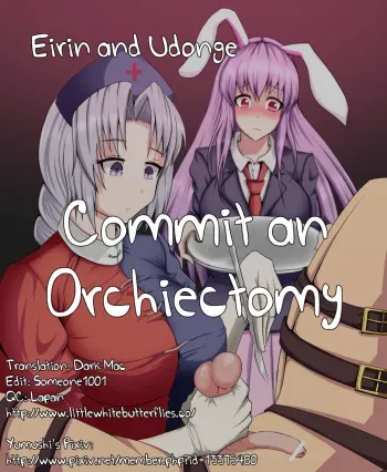 [Yumushi] Eirin to Udonge no Kyousei Kougan Tekishutsu Shujutsu | Eirin and Udonge Commit an Orchiectomy (Touhou Project) [English] =LWB= manga cover