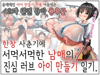 [Kawahagitei] Shishunki Massakari, Gisu Gisu Keimai no Icha Love Kozukuri Nikki. | 한창 사춘기에 서먹서먹한 남매의 진심 러브 아이 만들기 일기. [Korean] [팀명분실] manga cover