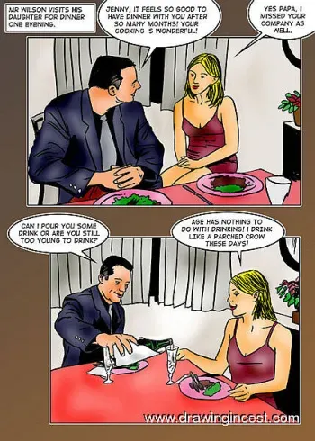 [DrawingIncest]Mr.Wilson visits his daughter for dinner one evening manga cover