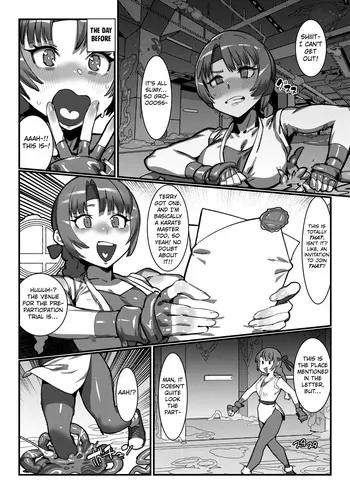 [Downer (Circle Kaeru Tofu)] Yuri and Mai from KOF fall into a tentacle trap disguised as the floor [English] [Kuraudo] manga cover