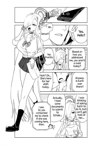 Karin Assisting Sensei and Asuna Delivering a Forgotten Item manga cover
