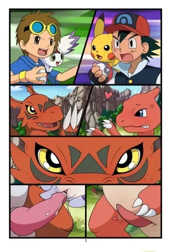 [Tricksta] Digimon vs. Pokemon (Digimon Tamers, Pokemon) manga cover