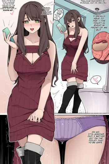 Girl pees while on the phone manga cover