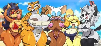 [Lollipopcon] Furry waifus at the beach manga cover