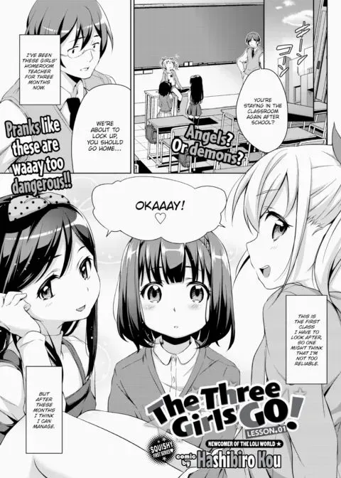 The Three Girls Go! LESSON * 01 manga cover