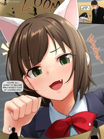 [rakiA] Maekawa Miku-san Shukushou Ningen Nametori Shichu! | Miku Maekawa Licking Off Shrunk People Situation! [English, Japanese] manga cover