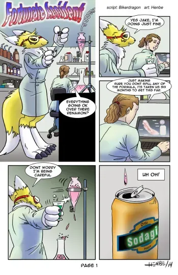 [Henbe] Fortunate Accident (Digimon) manga cover