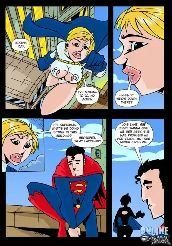 [Online Superheroes] Power Girl gets her asshole and mouth filled with cum by Superman (JLA) manga cover