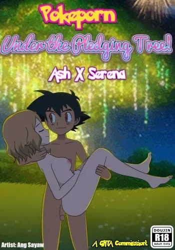 Pokeporn: Under the pledging tree! Ash X Serena manga cover