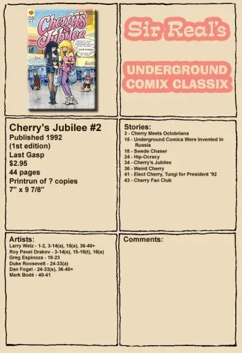 Cherry's Jubilee #2 manga cover