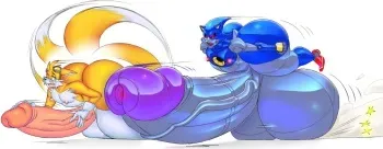 Sexy artwork of Mecha/Metal Sonic manga cover