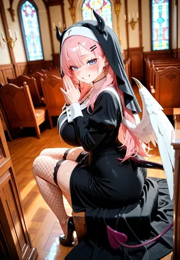 NUN SUCCUBUS POV – PIANO CROSSED LEGS [AI Generated] manga cover