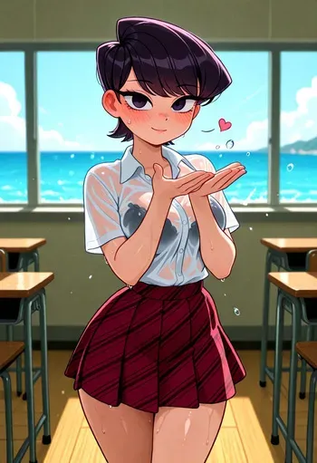 CLASSROOM WET TEASE – PLAID SKIRT DROPLETS] [AI Generated] manga cover