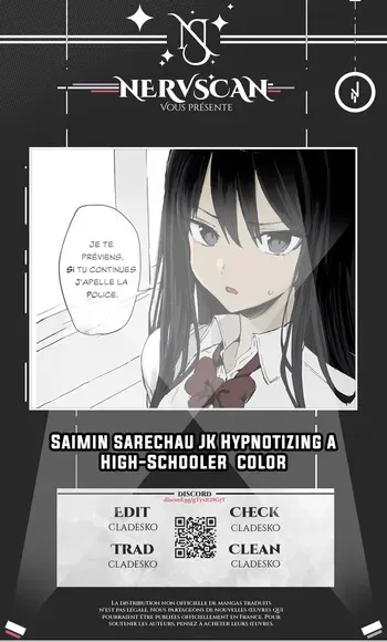 [Hotate-chan] Saimin sarechau JK | Hypnotizing a High-Schooler [french](cladesko)(nervscan) [Colorized] manga cover