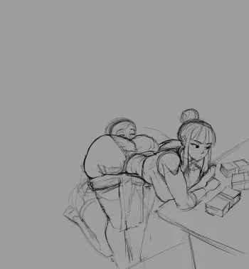 [gaussnek] Sketch Request 12: Bulma and ChiChi (Dragon Ball Z) manga cover