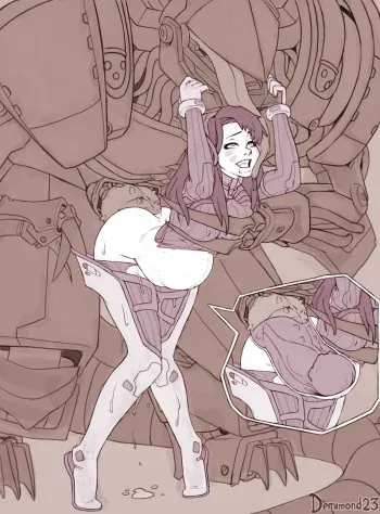 (Demimond) D.Va x mecha Dehaka (Heroes of the Storm) manga cover