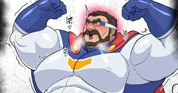 Crabi crotch muscle posing ejaculation common sense ○ veteran old man hero who receives change (Pixiv Fanbox) manga cover