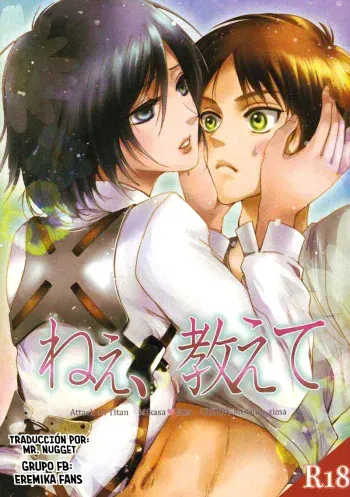 (FALL OF WALL2) [Cherry Moon (K-Zima)] Nee, Oshiete (Shingeki no Kyojin) [Spanish] [Mr. Nugget] manga cover