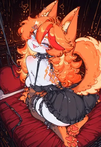 WOLF GIRL TEASE – SPIKED COLLAR BIKE SHORTS [AI Generated] manga cover