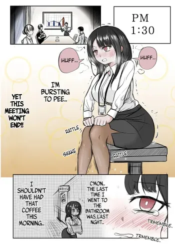 Desperate Office lady uses men's bathroom by mistake manga cover