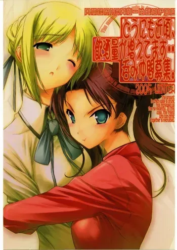 (C69) [American Kenpou (Kikuchi Seiji, Yabuki Gou)] Dounimo Chikagoro, Inshuryou ga Fuetemasu... Nomi Nakama Boshuu. (Fate/stay night, Blood+) manga cover