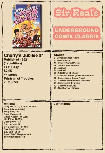 Cherry's Jubilee #1 manga cover