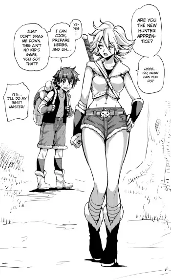 Hunter Onee-san to Minarai Shounen 4-koma manga cover