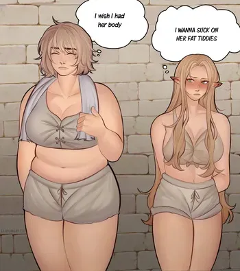 [Lesbeanlatte] I wanna suck on her fat tiddies (Delicious in Dungeon) manga cover