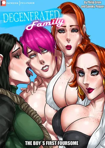 [Philip Grom] Degenerated Family: The Boy´s First Foursome manga cover
