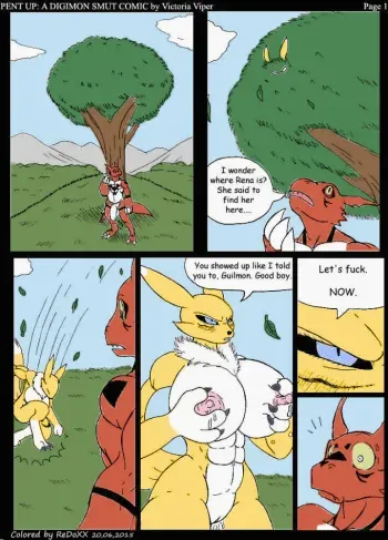 [Victoria Viper] [Mykiio] Pent Up A Digimon Smut Comic [Colorized] by ReDoXX] manga cover
