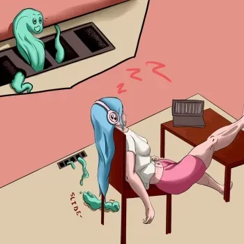 Sleepy Girl Surprise Slime Anal manga cover