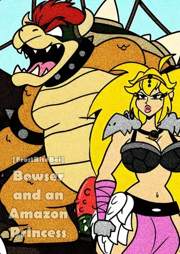[FrostBiteBoi] Bowser and an Amazon Princess Peach (Super Mario Brothers) manga cover