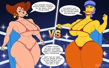 [Drawsputin] Peg vs Bernice (Goof Troop/Duckman) manga cover