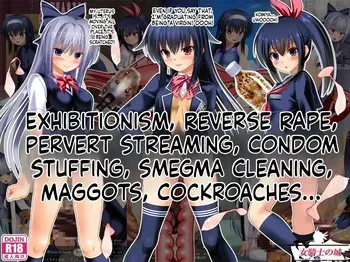 [Onna Kishi no Shiro] Perverted Girls Contaminate Uterus - Naked prowling, Reverse rape, Perverted Live Broadcast, Condoms stuffing, Smegma cleaning, Maggot, Cockroach [Digital](English) manga cover