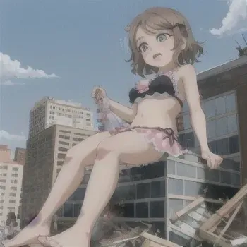 love live giantess [AI Generated] manga cover