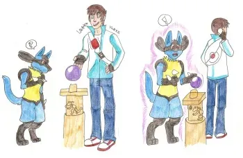 Lucario Transformation + Bonus Art (Riolu) manga cover