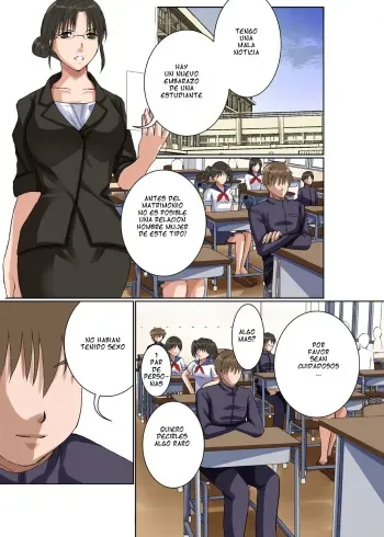 [Shimizuan] Teisou Kannen no Tsuyoi Misoji, Shojo no Jimi na Sensei o Jikan Teishichuu ni Nando mo Okashiteitara Ninshin Shichatta! [Spanish] [serres] manga cover
