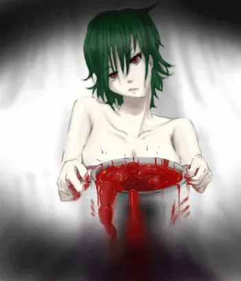 green hair girl gutting and intestine guro manga cover