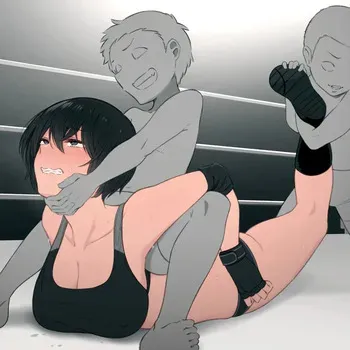 プロレス技をかけられて気絶するお姉さん manga cover