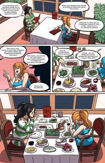 Nami and Nico Robin Dinner Time Spanish (Axelrosered) manga cover