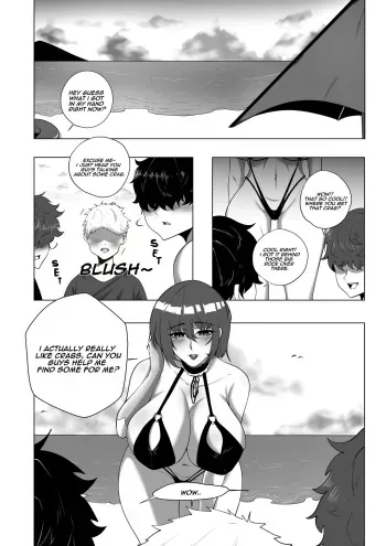 Taimanin Shiranui fun at the beach manga cover