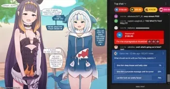 [Fanbox / NekoNoTe] Gura and Ina's Dolphin Sex Livestream Part 1 manga cover