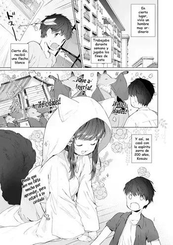 Mutou Mato] Yowai 200 Chai Okitsune-chan to Oshidori Fuufu Seikatsu.｜Vida de Pareja Feliz con una Zorrita de 200 Años. (Towako Oboro Emaki Hachi) [Spanish] [Hs enfermos] manga cover