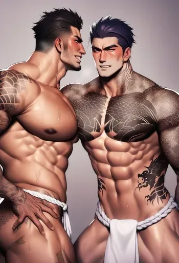 AI generator art of Gay nude erotic art [AI Generated] manga cover