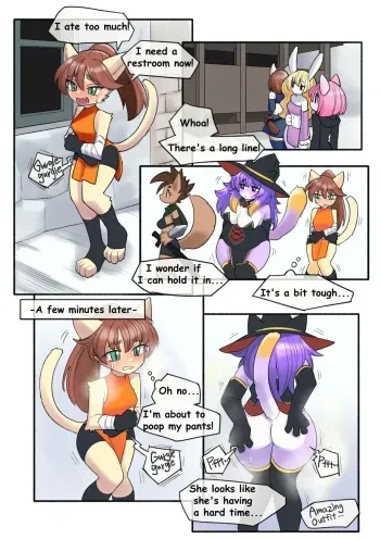 Waiting in Line While Holding her Poop manga cover