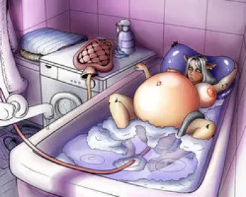 Fema Belly inflation/ Weigth gain/ Cum inflation folder manga cover