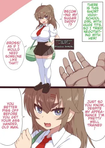 Debuff Nouryoku Oji-san ga Kyonyuu Karate JK o Jakutaika Sase Kyousei Papakatsu Shite Morau | Old Man With a Debuff Ability Weakens a Big Breasted Karate Highschool Girl And Becomes Her Sugar Daddy manga cover