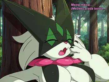 Meowscarada bored in forest manga cover