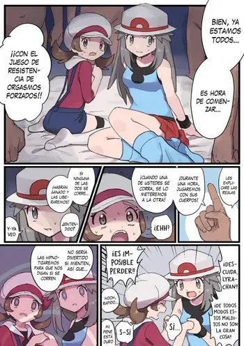 [Enoki] Juego de resistencia con Leaf y Lyra (Pokémon Masters EX) [Español] [Traducciones necesarias] manga cover
