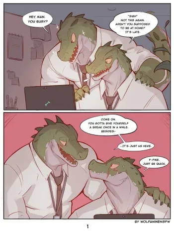 Just Two Lizards in the Office manga cover